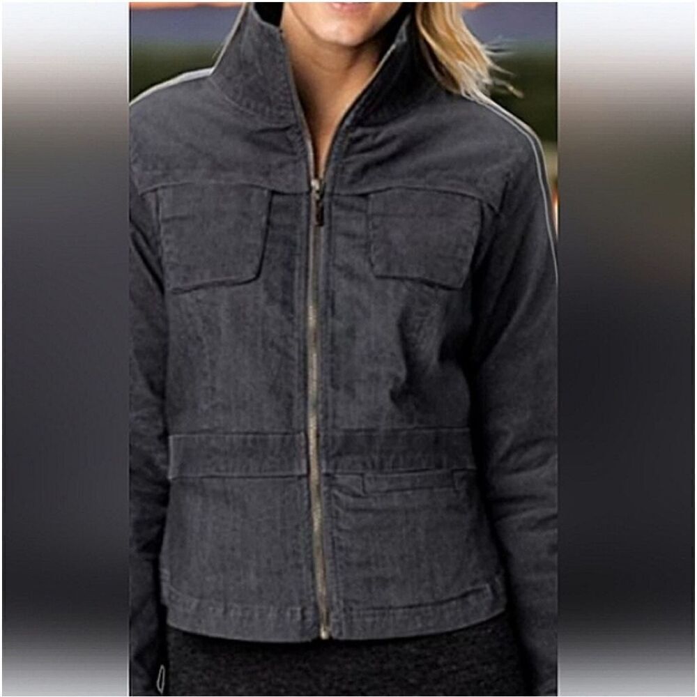 PrAna Nadine Corduroy Denim Zip Jacket Gray Women’s XS